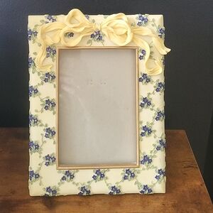 Vintage Floral Yellow and Purple Ceramic Picture Frame